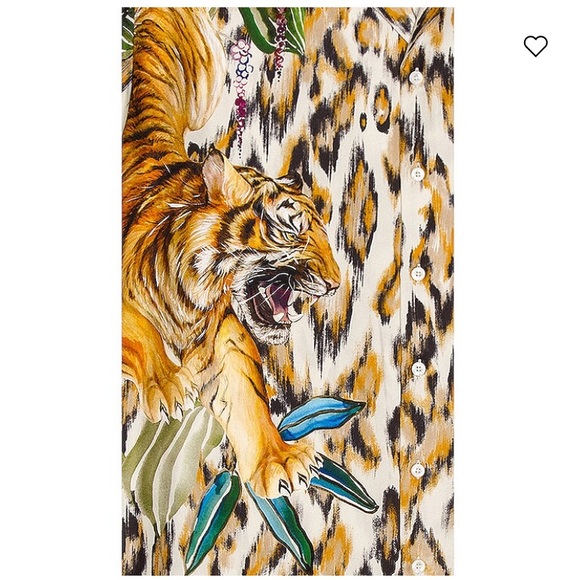 NEW Tell Your Friends SILK tiger jungle safari Hawaiian shirt blouse top Tristan - Picture 16 of 16